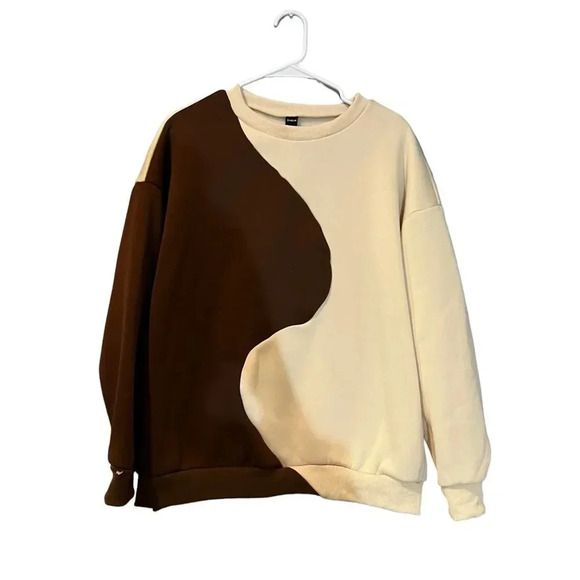 SHEIN Two Toned Drop Shoulder Crewneck Size‎ Large - Picture 1 of 3